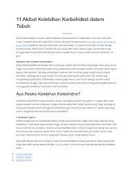 Anda juga dapat merasakan gejala jadi, bisa disimpulkan kekurangan karbohidrat justru menyebabkan banyak kerugian bagi tubuh. 11 Akibat Kelebihan Karbohidrat Dalam Tubuh