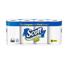 Scott Rapid Dissolving Toilet Paper 8 Double Rolls Walmart Com Bath Tissue Toilet Paper Tissue Pack