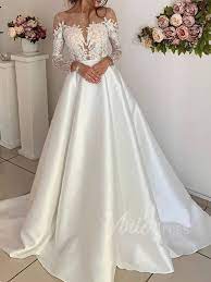 Simple Elegant Long Sleeve Wedding Dresses 2019 Vw1275 Elegant Long Sleeve Wedding Dresses Wedding Dress Long Sleeve Wedding Dress Sleeves