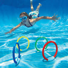 4pcs Fun Dive Rings Underwater Swimming Pool Sport Diving Beach Pick Up Ring Toy Swimming Pool Games Underwater Swimming Summer Swimming Pool