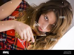 Woman sherry drinking hi-res stock photography and images