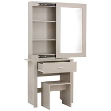 Save 10% when buying next dressing table, dressing table mirror and stool*. Gfw Hobson Sliding Mirror Storage Dressing Table Stool Grey