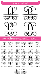 Free Svg Files Svg Png Dxf Eps Script Vine Split Monogram Font Cricut Monogram Free Fonts For Cricut Cricut Fonts