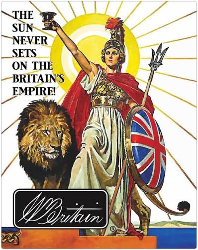 WB11002 - The Sun Never Sets on the Britains Empire Metal Sign 12 5x16"