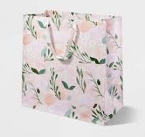 Pink Floral X-Large Wedding Gift Bag - Spritz™: Botanical Pattern,  15"x15"x10", Paper Material, Gender Neutral