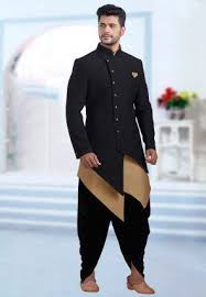 Plain Art Silk Jacquard Jodhpuri Suit In Black Groom Dress Men Indian Men Fashion Wedding Outfit Men