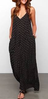 Black And White Polka Dot Summer Dress Bohemian Polka Dot Maxi Slip Chiffon Dress Ropa Holgada Vestidos Holgados Vestidos De Verano 2016