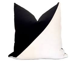 Black And White Throw Pillows For Couch Slash Colorblock Velvet Pillow Cover Black And White Velvet Pillow Covers Colorblock Pillow Velvet Pillows