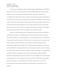 The outline of a reflective essay should be as follows Interview Reflection Paper Studocu