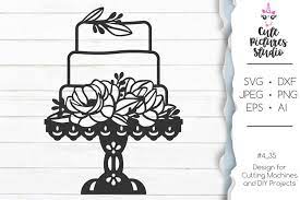 Download Free Svgs Download Cake With Peony Flowers Svg Floral Wedding Cake Svg Png Dxf Free Design Resources