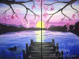 1280 x 720 jpeg 85 кб. How To Paint A Sunset Lake Pier Step By Step Painting With Tracie Kiernan