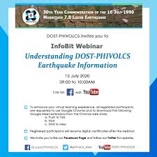 Phivolcs taal volcano bulletin 16 july 2021 8:00 am format news and press release source. In Commemoration Of The 30th Year Of The 16 July 1990 M7 8 Luzon Earthquake Dost Phivolcs Invites You To Join The Infobit Webinar Understanding The Dost Phivolcs Earthquake Information On 15 July 2020 09 00