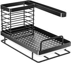 Sears has kitchen sink caddies in a variety of sizes. Amazon Com Odesign Sink Caddy Kitchen In Sink Caddy Organizer Sponge Holder For Sink Dish Rags Scrubber Conditioner Storage Countertop With Drain Pan Sus304 Stainless Steel Black Large Rustproof Kitchen Dining