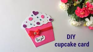 Fold it into the half. Diy Cupcake Card Cupcake Birthday Card For Kids Simple And Easy Cupcake Card Making For Kids Youtube