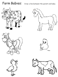 Animals Farm Babies Matching Worksheet Crafts And Worksheets For Preschool Toddler And Kindergarten Animal Worksheets Spring Animals Farm Baby