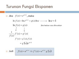 Maybe you would like to learn more about one of these? Agenda 1 Aturan Rantai 2 Turunan Orde Tinggi 3 Turunan Fungsi Logaritma 4 Turunan Fungsi Eksponen 5 Turunan Fungsi Implisit Ppt Download
