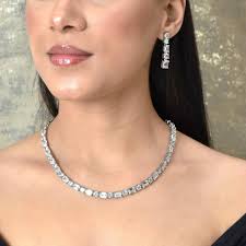 Collier diamant Swarovski LUXE Zircon cubique parure de bijoux diamant  américain qualité PREMIUM cristal diamant mariée cadeau de mariage