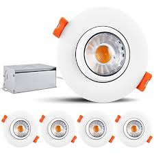 Shop Luxrite 3 Inch Gimbal Led Recessed Light With Junction Box 8w 600 Lumens Dimmable Ic Rated Damp Rated 4 Pack Overstock 28866597
