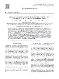 Pdf Ultrasonographic Assessment Of Growth And Estimation Of