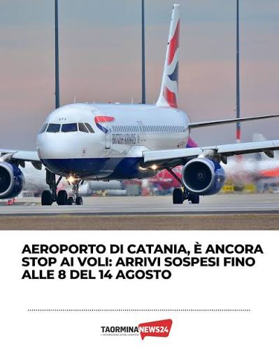 🔴🔴 AGGIORNAMENTO ETNA | Aeroporto di Catania, ancora stop ai voli. La  SAC, società che gestisce lo scalo, ha disposto la sospensione degli arrivi  a causa dell'attività eruttiva dell'Etna fino alle 8:00