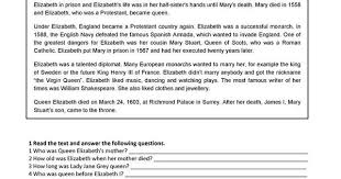 Elizabeth I Reading Worksheet Free Esl Printable Worksheets Made By Teac Reading Worksheets Reading Comprehension Worksheets Reading Comprehension Passages