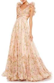 They are the most popular dress in the world. Mac Duggal Floral Chiffon Cutout Ballgown Nordstrom