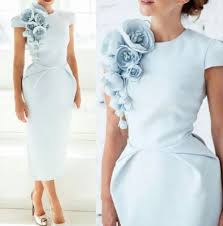 Plus Size Light Blue Cocktail Dress In 2020 Ankle Length Evening Dress Satin Evening Dresses Evening Gowns Elegant