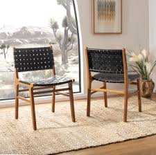 Lattice Woven Leather Dining Chair Set Of 2 Ashley Furniture Homestore Dining Chairs Rattan Dining Chairs Solid Wood Dining Chairs