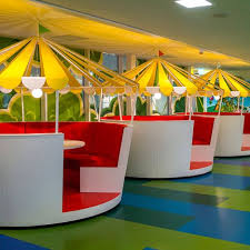 Carousel Dining Tables And Trampoline Seats Are Found Around The Funfair Inspired Stockholm Offices For King The C Candy Crush King Startup Office Cool Office