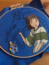 Back to cross stitch & embroidery. Progress On My Spirited Away Hoop I M Really Excited About This One Embroidery