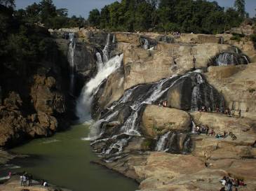 Multi-tiered stream flow at Dassam Falls, AI generated