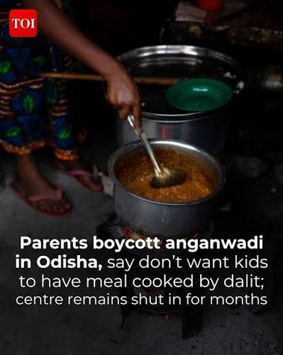 In a stark reminder of prevailing caste prejudice in rural #Odisha, parents have stopped sending their children to an #anganwadi centre after an educated #dalit girl was appointed as helper-cum-cook, forcing the