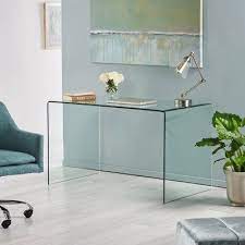 Is there a black product available in desks? Bauer Glass Desk In 2021 Desks For Small Spaces Glass Desk Glass Computer Desks
