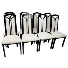 Set Of Eight Italian Black Lacquer High Back Dining Chairs By Tonon Dining Chairs High Back Dining Chairs Dining Room Chairs Modern
