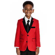 Low prices designer men's suits and tuxedos in variety of styles and sizes. Boys Red And Black Tuxedo 4 Piece Set For Kids Teen Children Wedding High Fashion Perfect Tux