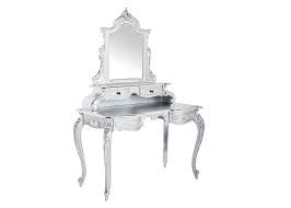 Ktaxon elegance white dressing table vanity table and stool set wood makeup desk with 4 drawers & mirror. Claudette Silver Dressing Table Pretty French