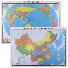 usd 24 64 china map wall chart world map 1 1 m x0 8