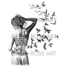 Bird With Wings Spread Drawing Pin On Tattoos Piercings