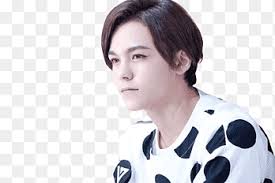 Seventeen Vernon, white and black crew-neck top, png