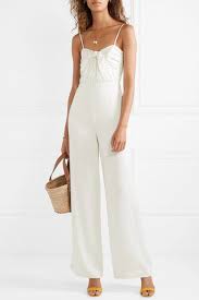 Rachel Zoe Bridgette Bow Embellished Satin Crepe Jumpsuit Net A Porter Com Rachel Zoe Crepe Jumpsuit Jumpsuit