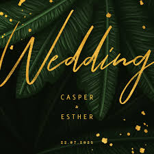 Diesen status haben wir glücklicherweise erreichen können und möchten euch daher zu unserer golden hochzeit einladen. Hochzeitskarte Einladung Gold Palmen Kaartje2go