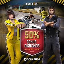 Top Up Diamond Free Fire Dapet Bonus 50 Persen Codashop Blog Id