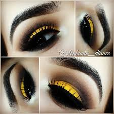 Black And Yellow Eyeshadow Looks Yellow And Brown Shadow Black Eye Makeup Eye Makeup Grey Eye Makeup