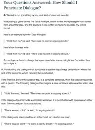 How Should I Punctuate Dialogue Writing Advice Writing Inspiration Writing Tips