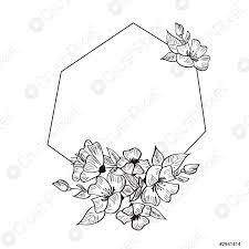 Collezione di fiori primaverili retrò (arancione e marrone ) biglietto di auguri peonia rosa, rossa e bianca. Moderna Cornice Di Geometria Disegnata A Mano Stilizzata Per Card Vettore Stock Crushpixel