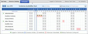 what is technician availability chart help desk msp scheduling