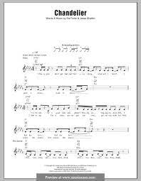 Chandelier Sia By S Furler J Shatkin Furler Sheet Music Chandelier