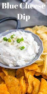 Blue Cheese Dip Is Creamy And Cool This Creamy Ranch Infused Dip Is The Perfect Partner For Chips Blue Cheese Dip Easy Cold Finger Foods Cold Appetizers Easy