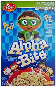 He had the idea to run cereal ingredients through a machine . Post Alpha Bits Cereal 12 Ounce Boxes Pack Of 4 Contains 15g Of Whole Grain Per 28g Serving No High Fructose Corn S Corn Cereal Marshmallow Treats Cereal