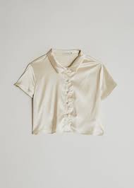 Whatever your vibe, top up your wardrobe now with our offering of women's tops. Which We Want Isla Cropped Button Up Shirt In Ivory Cropped Button Up Shirt Top Outfits Kids Dress Wear